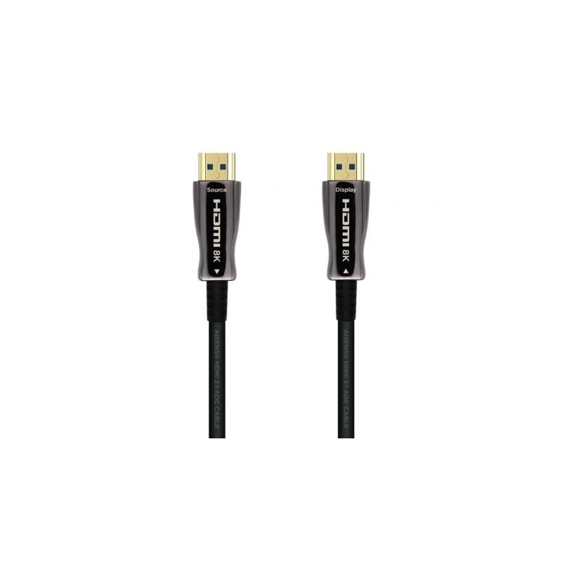 Cable HDMI 2.1 AOC 8K Aisens A153-0521/ HDMI Macho - HDMI Macho/ 50m/ Negro - A153-0521