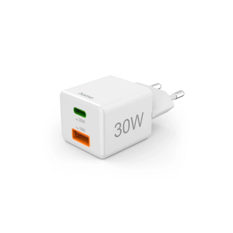 Cargador Pared Hama 30W 1 X Usb Tipo C 1 X Usb Tipo A Blanco - 4047443516527
