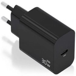 Cargador de Pared GaN Aisens A110-0941/ 1xUSB Tipo-C/ 30W/ Negro - A110-0941