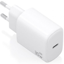 Cargador de Pared GaN Aisens A110-0975/ 1xUSB Tipo-C/ 30W/ Blanco - A110-0975