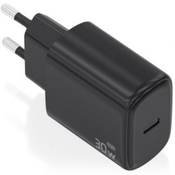 Cargador de Pared GaN Aisens A110-0976/ 1xUSB Tipo-C/ 30W/ Negro - A110-0976