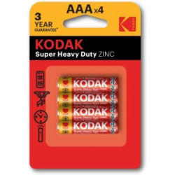 Pilas Aaa Kodak Extra Heavy Duty Zinc Lr3 Pack 4 Unidades 45 - 0887930953329