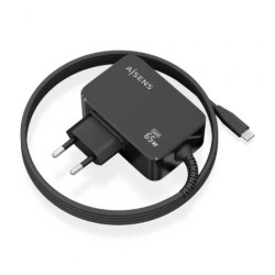 Cargador de Portátil GaN Aisens ASCH-1PD65WL033-BK/ 1xUSB Tipo-C + Cable 1.8m/ 65W/ Automático/ Voltaje 5-20V - ASCH-1PD65WL033-