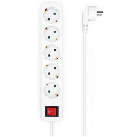 Regleta con Interruptor Aisens A154-0651/ 5 Tomas de Corriente/ Cable 1.4m/ Blanco - A154-0651