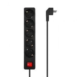 Regleta con Interruptor Aisens A154-0652/ 5 Tomas de Corriente/ Cable 1.4m/ Negro - A154-0652