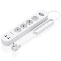 Regleta con Interruptor Aisens ASPS-2A2C12-W/ 4 Tomas de Corriente/ 2 USB - 2 USB Tipo-C/ Cable 1.4m/ Blanco - ASPS-2A2C12-W