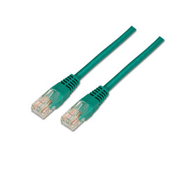 AISENS - CABLE DE RED LATIGUILLO RJ45 CAT.5E UTP AWG24, VERDE, 1.0M - A133-0194