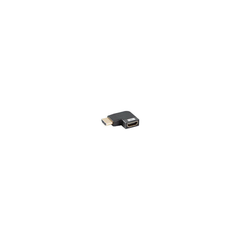 ADAPTADOR 8K LANBERG HDMI(M) A HDMI(H) ANGULO IZQUIERDA ALUMINIO PLATA - AD-HDMI-09