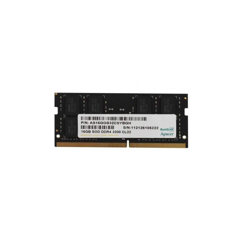 Memoria RAM Apacer ES.16G21.GSH 16GB/ DDR4/ 3200MHz/ 1.2V/ CL22/ SODIMM - ES.16G21.GSH