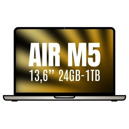 Apple Macbook Air 13,6"/ M5 10-Core CPU/ 24GB/ 1TB SSD/ 10-Core GPU/ Blanco Estrella - MDHD4Y/A