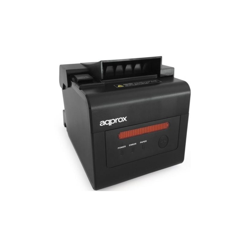Impresora de Tickets Approx appPOS80ALARM/ Térmica/ Ancho papel 58 y 80mm/ USB-RS232-LAN-RJ11/ Negra - APPPOS80ALARM