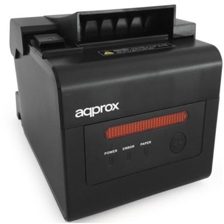 Impresora de Tickets Approx appPOS80ALARM/ Térmica/ Ancho papel 58 y 80mm/ USB-RS232-LAN-RJ11/ Negra - APPPOS80ALARM