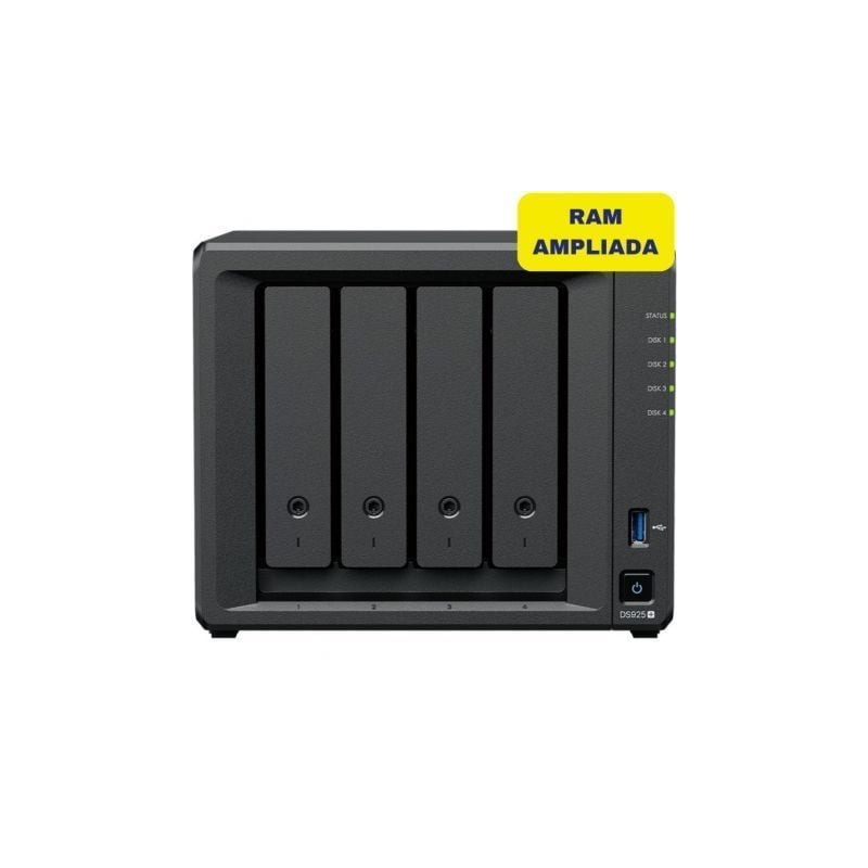 NAS Synology Diskstation DS925+/ 4 Bahías 3.5"- 2.5"/ 16GB DDR4/ Formato Torre - DS925+/16G