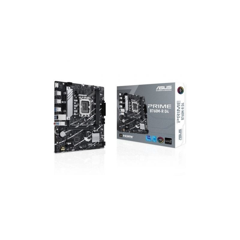 Placa Base Asus Prime B760M-R D4 Socket 1700/ DDR4/ PCIe 4.0/ Micro ATX - 90MB1HA0-M0EAY0