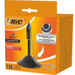 Bolígrafo de Tinta de Aceite Retráctil Bic 527507/ Azul/ Incluye Base + Cadena - 527507