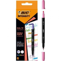 Marcadores Punta Biselada y Punta Fina Bic Intensity Dual Tip 503828/ Colores Surtidos - 503828