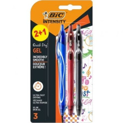 Bolígrafo de Tinta de Gel Retráctil Bic Gelocity Quick Dry 972035/ 3 unidades/ Surtidos - 972035