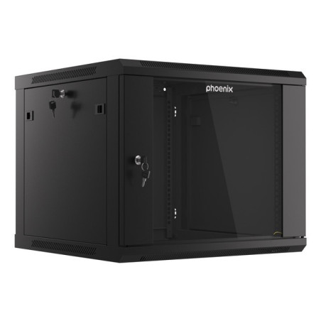 Armario rack phoenix 9u 600x600x501 auto - ensamblado 19'' hasta 60 kg negro - PHTN79U600