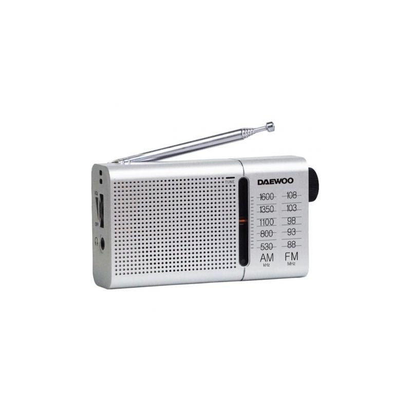 Radio Portátil Daewoo DW1037/ a Pilas/ Plateada - DW1037