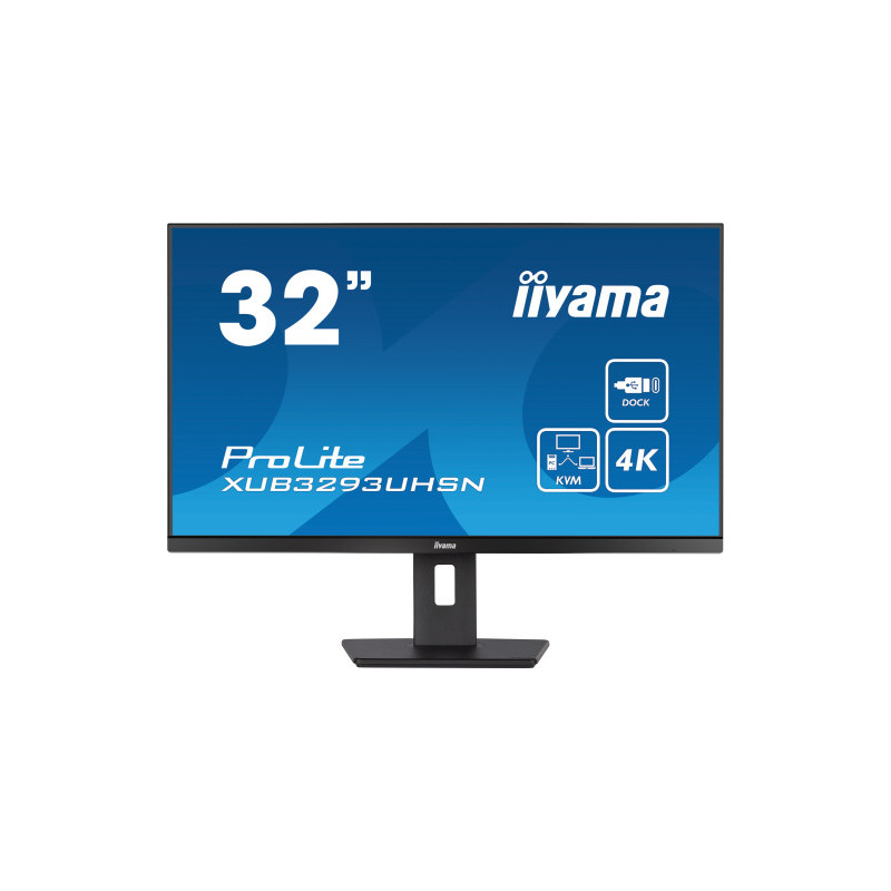 MONITOR IIYAMA 32" XUB3293UHSN-B5, IPS, 60HZ, 4 MS, HDMI, USB, USB-C, DISPLAYPORT, ALT, REG ALT, GIRO, INCL - XUB3293UHSN-B5