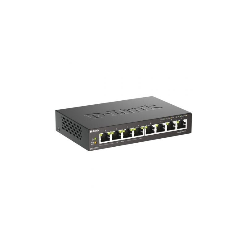 Switch D-Link DGS-1008P 8 Puertos/ RJ-45 Gigabit 10/100/1000/ PoE - DGS-1008P/E