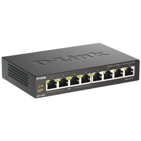 Switch D-Link DGS-1008P 8 Puertos/ RJ-45 Gigabit 10/100/1000/ PoE - DGS-1008P/E