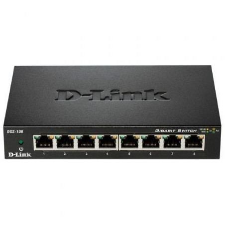 Switch D-Link DGS-108 8 Puertos/ RJ-45 10/100/1000 - DGS-108/E