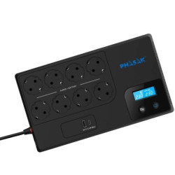 SAI Línea Interactiva Phasak Smart Home 1050VA/ 1050VA-600W/ 8 Salidas/ Formato Bloque - PH 9479