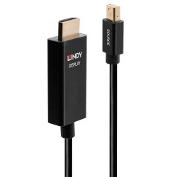 Lindy 40923 adaptador de cable de vídeo 3 m Mini DisplayPort HDMI tipo A (Estándar) Negro - 40923