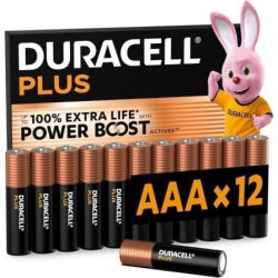 Pack de 12 Pilas AAA Duracell Plus Power Boost DPBLR3B12/ 1.5V/ Alcalinas - DPBLR3B12