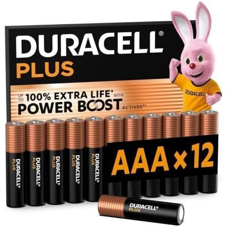 Pack de 12 Pilas AAA Duracell Plus Power Boost DPBLR3B12/ 1.5V/ Alcalinas - DPBLR3B12
