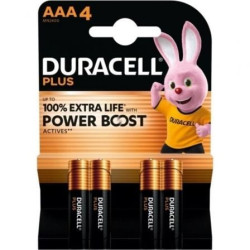 Pack de 4 Pilas AAA Duracell Plus Power Boost DPBLR3B4/ 1.5V/ Alcalinas - DPBLR3B4