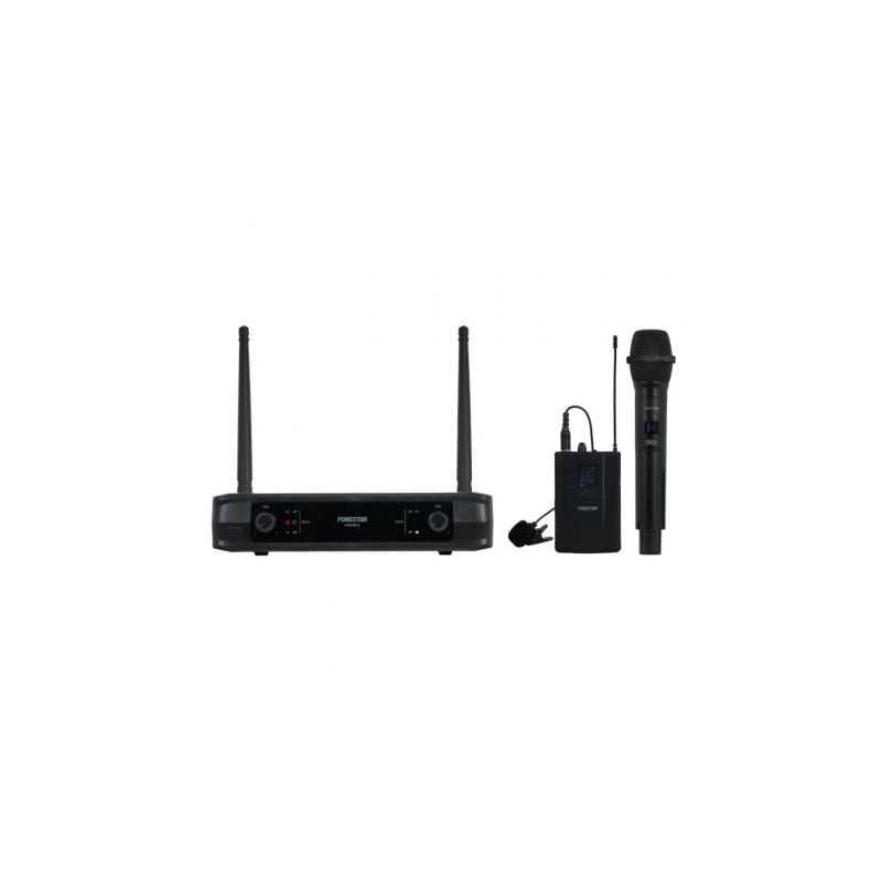 Micrófono Inalámbrico Doble Mano y Petaca UHF Fonestar SONAIR-2MP/ Incluye Receptor - SONAIR-2MP