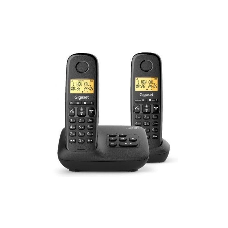 Teléfono Inalámbrico Gigaset Basic 100/ Pack DUO/ Negro - L36852-H3206-D201