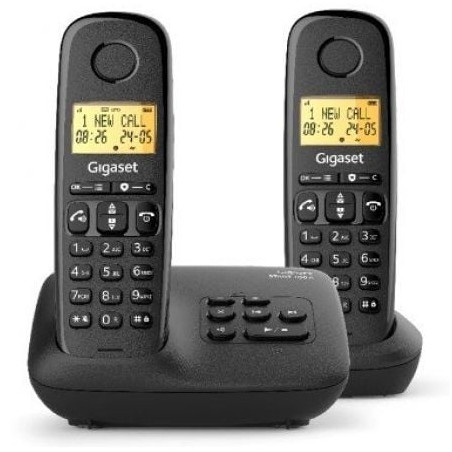 Teléfono Inalámbrico Gigaset Basic 100/ Pack DUO/ Negro - L36852-H3206-D201