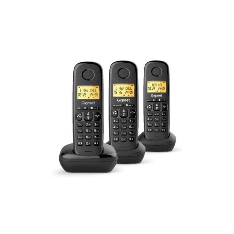 Teléfono Inalámbrico Gigaset Basic 100/ Pack TRIO/ Negro - L36852-H3206-D211