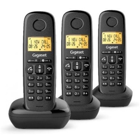 Teléfono Inalámbrico Gigaset Basic 100/ Pack TRIO/ Negro - L36852-H3206-D211