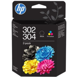 Cartucho de Tinta Original HP nº302 + nº304 Multipack/ Tricolor/ Negro - B82L1AE