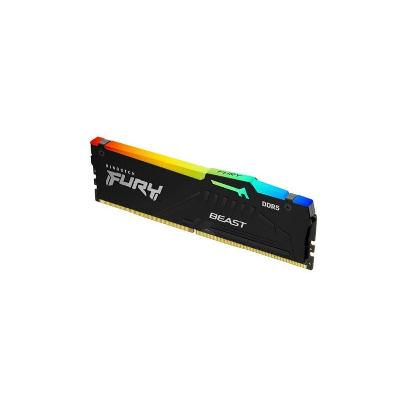 Memoria RAM Kingston FURY Beast RGB 16GB/ DDR5/ 6400MHz/ 1.4V/ CL32/ DIMM - KF564C32BBEA-16
