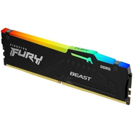 Memoria RAM Kingston FURY Beast RGB 16GB/ DDR5/ 6400MHz/ 1.4V/ CL32/ DIMM - KF564C32BBEA-16
