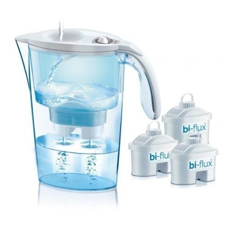Pack Jarra Filtrante Laica Stream Line/ 2.3L/ Blanca/ Jarra + 3 Filtros BI-FLUX - J9047W2