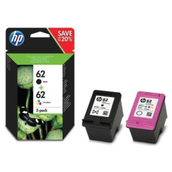 Cartucho de Tinta Original HP nº62 Multipack/ Negro/ Tricolor - N9J71AE