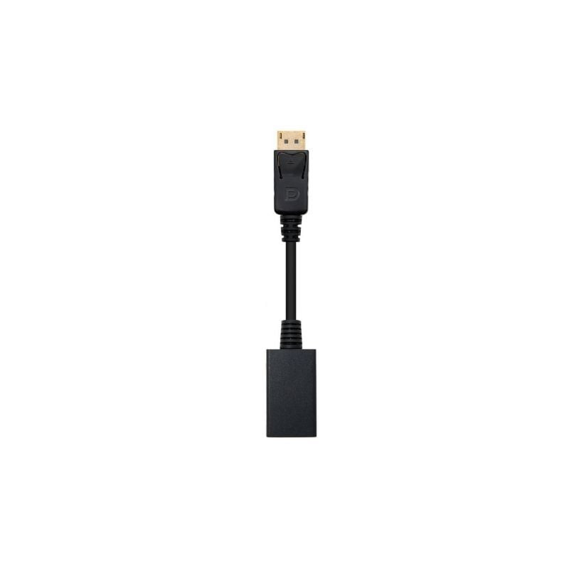Conversor Nanocable 10.16.0502/ DisplayPort Macho - HDMI Hembra/ 15cm/ Negro - 10.16.0502