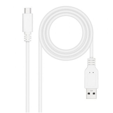 Cable USB 2.0 Nanocable 10.01.2101-L150-W/ USB Tipo-C Macho - USB Macho/ 480Mbps/ 1.5m/ Blanco - 10.01.2101-L150-W