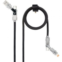 Cable USB 2.0 Tipo-C Nanocable 10.01.2602/ USB Tipo-C Macho + USB Macho - USB Tipo-C Macho + Lightning Macho/ Hasta 27W/ 480Mbps