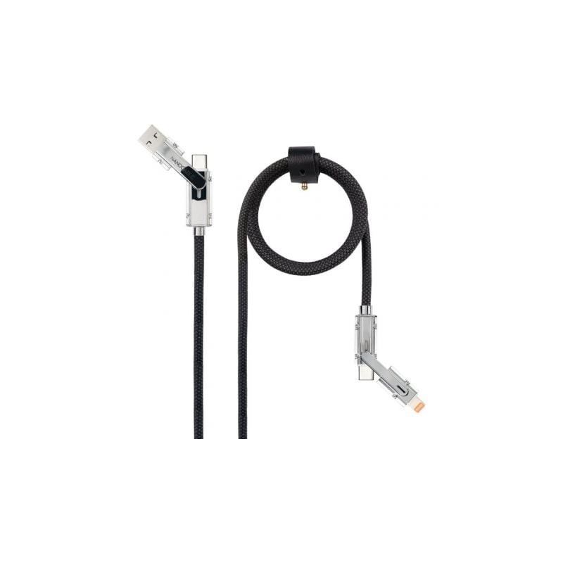 Cable USB 2.0 Tipo-C Nanocable 10.01.2602/ USB Tipo-C Macho + USB Macho - USB Tipo-C Macho + Lightning Macho/ Hasta 27W/ 480Mbps