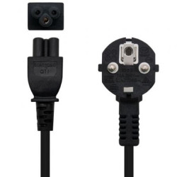 Cable Alimentación Trébol Nanocable 10.22.0302-L200/ Schuko Macho - C5 Hembra/ 2m/ Negro - 10.22.0302-L200