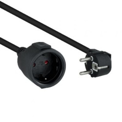 Cable Alargador de Corriente Nanocable 10.22.0602-BK/ Schuko Hembra - Schuko Macho/ 2m/ Negro - 10.22.0602-BK