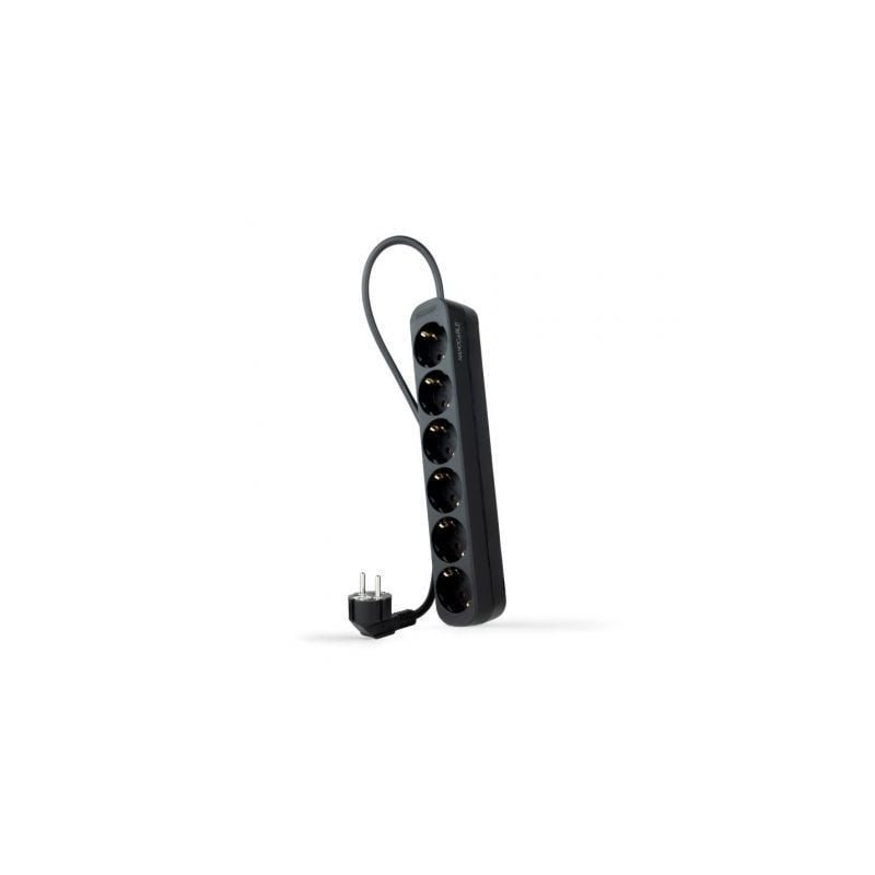 Regleta Nanocable 10.37.0006-NS-BK/ 6 Tomas de Corriente/ Cable 1.4m/ Negra - 10.37.0006-NS-BK