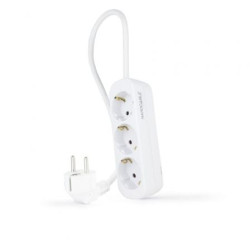 Regleta Nanocable 10.38.0003-NS/ 3 Tomas de Corriente/ Cable 1.4m/ Blanca - 10.38.0003-NS